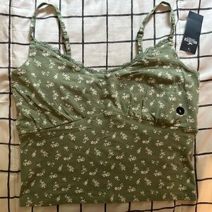 Hollister Olive Floral Camisole